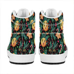 Watercolor Gingerbread Pattern Print High Top Leather Sneakers
