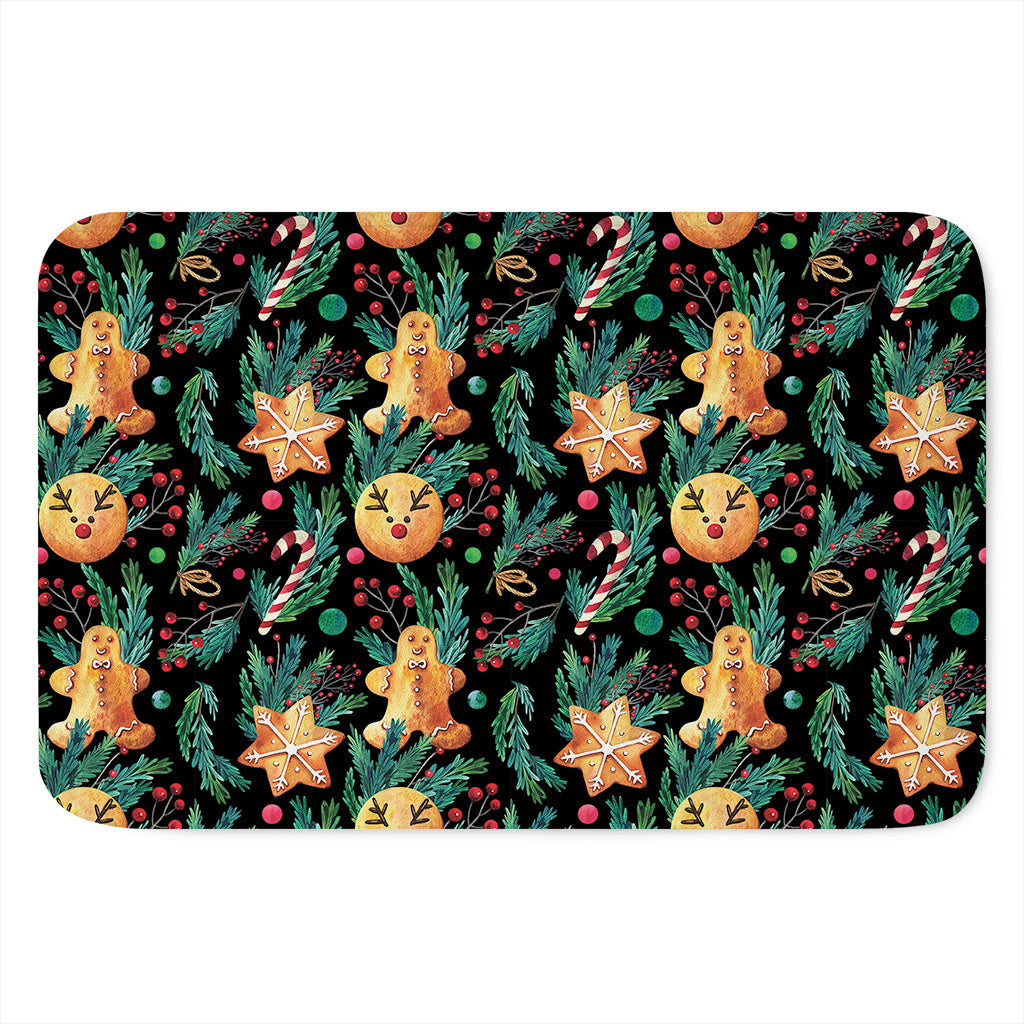Watercolor Gingerbread Pattern Print Indoor Door Mat