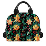 Watercolor Gingerbread Pattern Print Insulated Lunch Bag