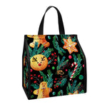 Watercolor Gingerbread Pattern Print Insulated Lunch Tote