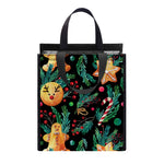 Watercolor Gingerbread Pattern Print Insulated Lunch Tote