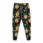 Watercolor Gingerbread Pattern Print Jogger Pants