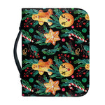Watercolor Gingerbread Pattern Print Leather Bible Cover
