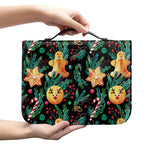 Watercolor Gingerbread Pattern Print Leather Bible Cover