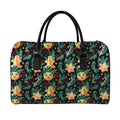 Watercolor Gingerbread Pattern Print Leather Duffel Bag