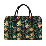 Watercolor Gingerbread Pattern Print Leather Duffle Bag
