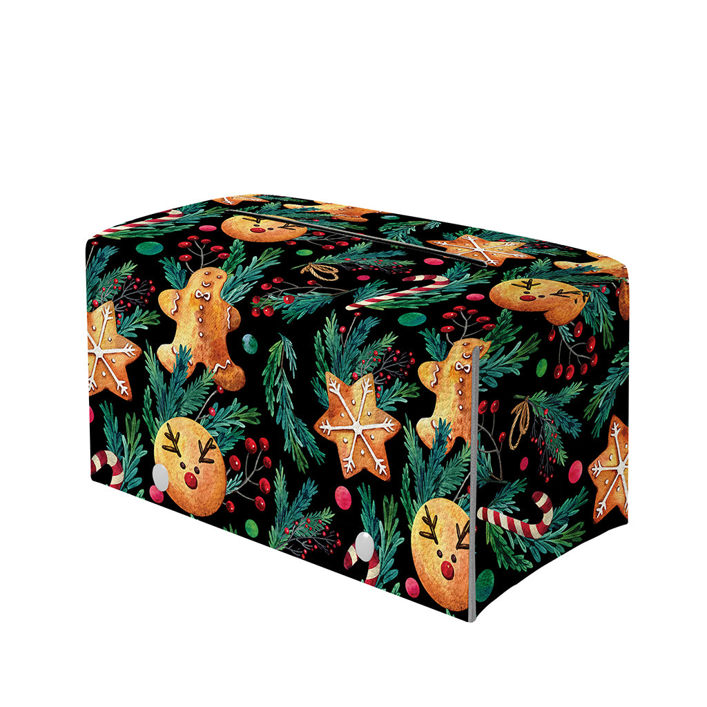 Watercolor Gingerbread Pattern Print Leather Tissue Box Cover