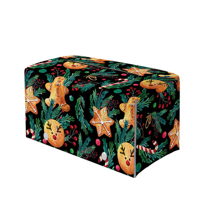 Watercolor Gingerbread Pattern Print Leather Tissue Box Cover