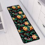 Watercolor Gingerbread Pattern Print Long Kitchen Mat