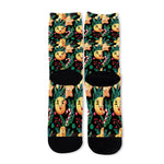 Watercolor Gingerbread Pattern Print Long Socks