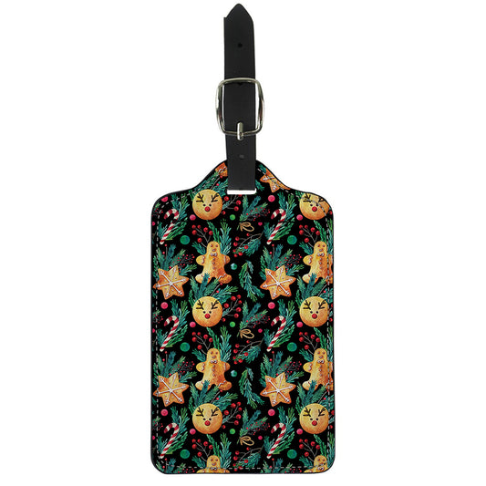 Watercolor Gingerbread Pattern Print Luggage Tag