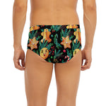 Watercolor Gingerbread Pattern Print Men's Briefs