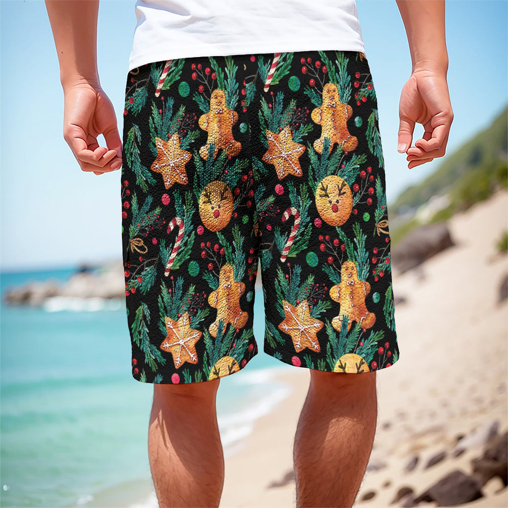 Watercolor Gingerbread Pattern Print Men's Cargo Shorts