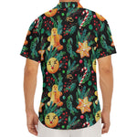 Watercolor Gingerbread Pattern Print Men's Deep V-Neck Shirt