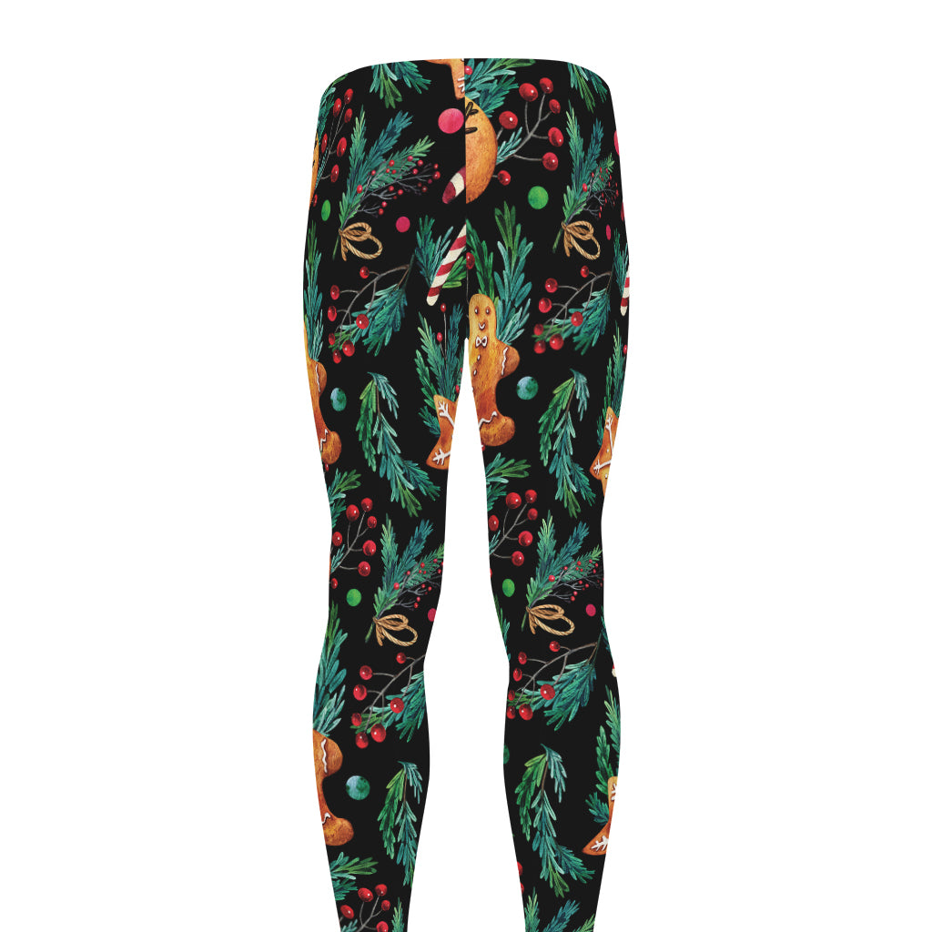 Watercolor Gingerbread Pattern Print Men's leggings