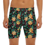 Watercolor Gingerbread Pattern Print Men's Long Boxer Briefs