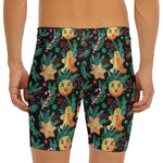 Watercolor Gingerbread Pattern Print Men's Long Boxer Briefs