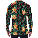 Watercolor Gingerbread Pattern Print Men's Long Sleeve T-Shirt