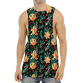 Watercolor Gingerbread Pattern Print Men's Muscle Tank Top