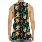 Watercolor Gingerbread Pattern Print Men's Muscle Tank Top