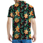 Watercolor Gingerbread Pattern Print Men's Polo Shirt