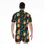 Watercolor Gingerbread Pattern Print Men's Rompers