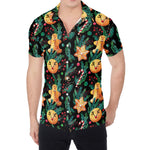 Watercolor Gingerbread Pattern Print Men's Shirt