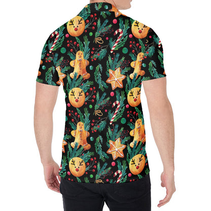 Watercolor Gingerbread Pattern Print Men's Shirt