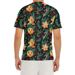 Watercolor Gingerbread Pattern Print Men's Short Sleeve Rash Guard