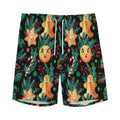 Watercolor Gingerbread Pattern Print Men's Athletic Shorts