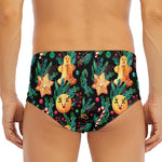 Watercolor Gingerbread Pattern Print Men's Triangle Swim Briefs
