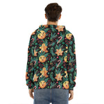 Watercolor Gingerbread Pattern Print Men's Velvet Pullover Hoodie