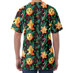 Watercolor Gingerbread Pattern Print Men's Velvet T-Shirt