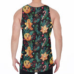 Watercolor Gingerbread Pattern Print Men's Velvet Tank Top
