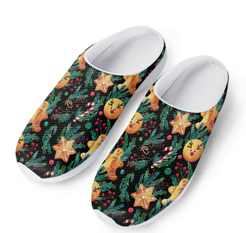 Watercolor Gingerbread Pattern Print Mesh Casual Shoes