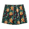 Watercolor Gingerbread Pattern Print Mesh Shorts