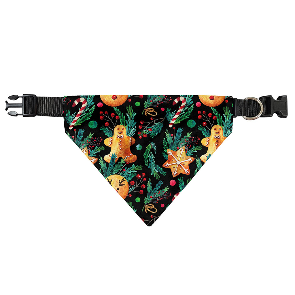 Watercolor Gingerbread Pattern Print Over The Collar Dog Bandana