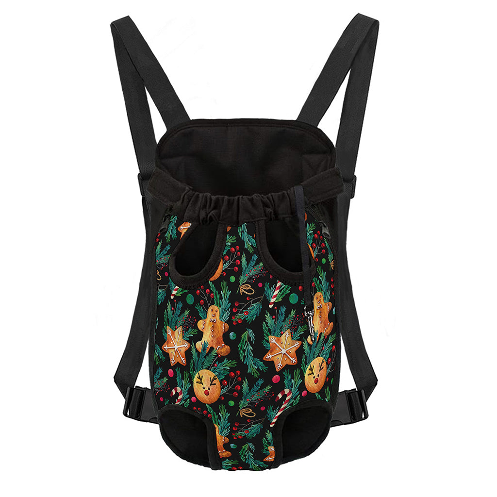 Watercolor Gingerbread Pattern Print Pet Carrier Backpack