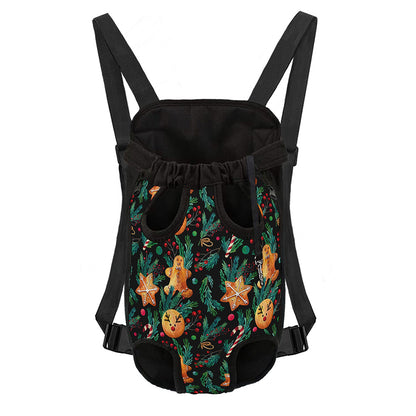 Watercolor Gingerbread Pattern Print Pet Carrier Backpack