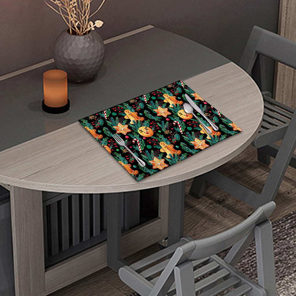Watercolor Gingerbread Pattern Print Placemat