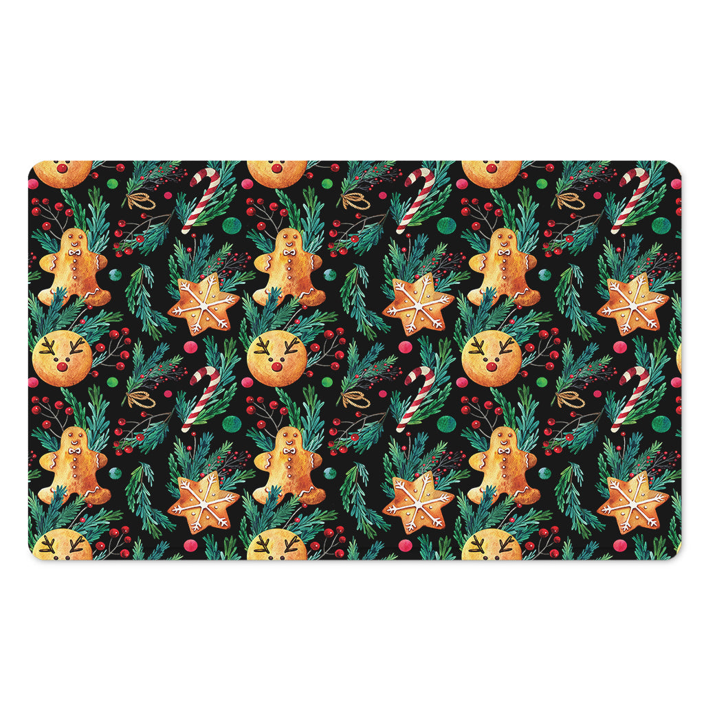 Watercolor Gingerbread Pattern Print Polyester Doormat