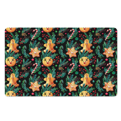 Watercolor Gingerbread Pattern Print Polyester Doormat