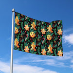 Watercolor Gingerbread Pattern Print Polyester Flag