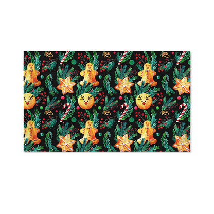 Watercolor Gingerbread Pattern Print Polyester Flag
