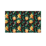 Watercolor Gingerbread Pattern Print Polyester Flag
