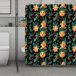 Watercolor Gingerbread Pattern Print Polyester Shower Curtain