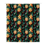 Watercolor Gingerbread Pattern Print Polyester Shower Curtain