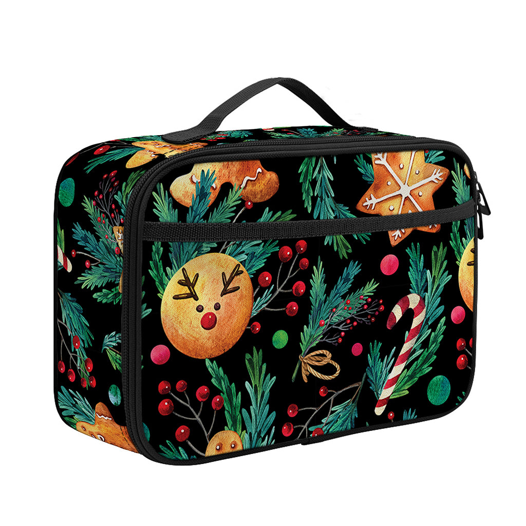 Watercolor Gingerbread Pattern Print Portable Lunch Bag
