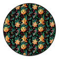 Watercolor Gingerbread Pattern Print Round Floor Mat