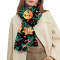 Watercolor Gingerbread Pattern Print Scarf